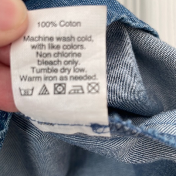 J. Crew Top denim size XL on/off shoulder - Picture 4 of 7